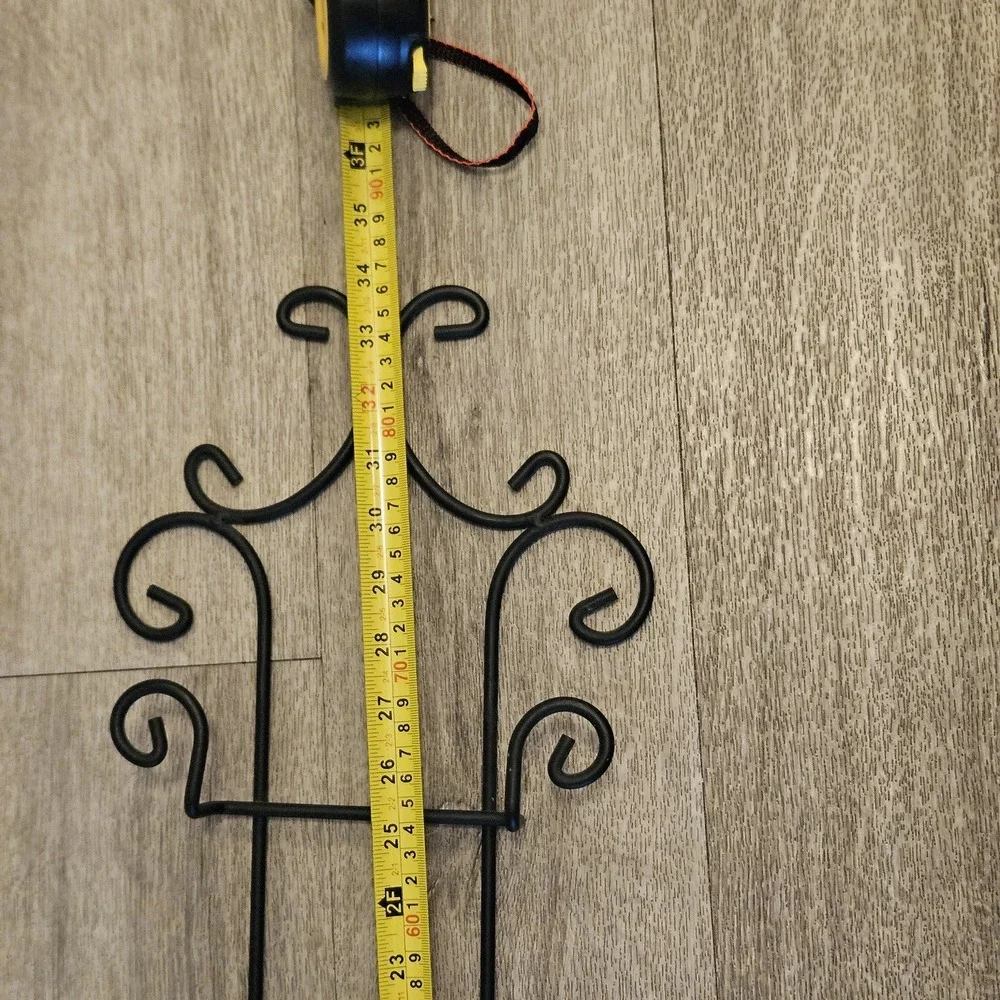 Vintage Black Metal Plate Rack: 4-Tier European Cottage Kitchen Decor‎